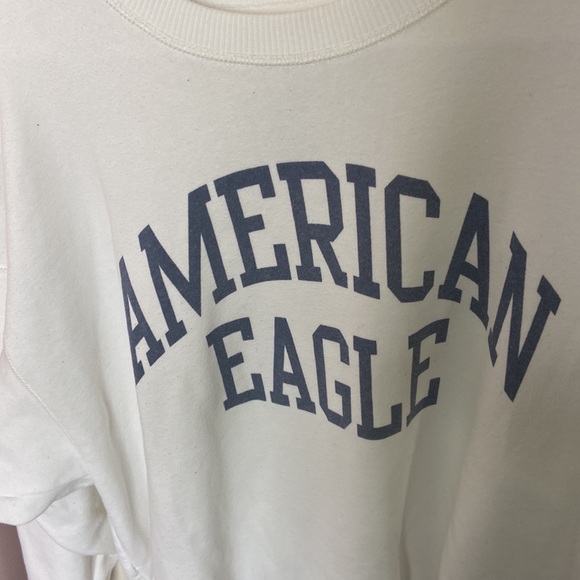 Size Medium Oversized Cozy White American Eagle Crew Neck - Picture 2 of 5